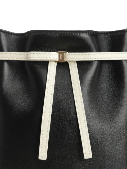 Ferragamo bow-detail bucket bag - Black