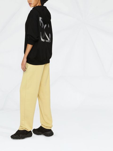 Off-White Arrow motif drawstring hoodie - Black