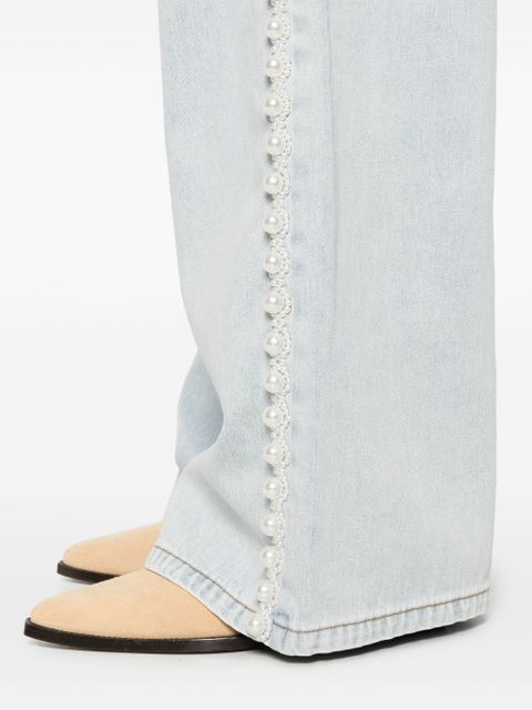 SANDRO pearl-detail jeans - Blue
