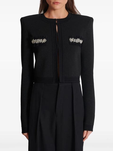 Balmain crystal-embellished cardigan - Black