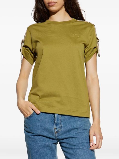 Burberry strap-detail cotton T-shirt - Green