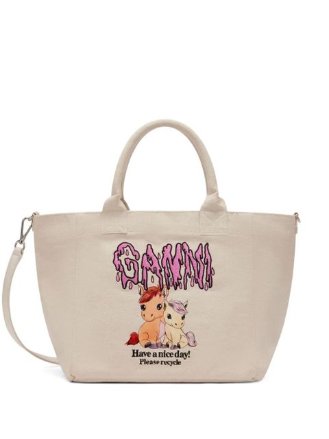 GANNI printed tote bag - Neutrals - zdjęcie produktu nr 1