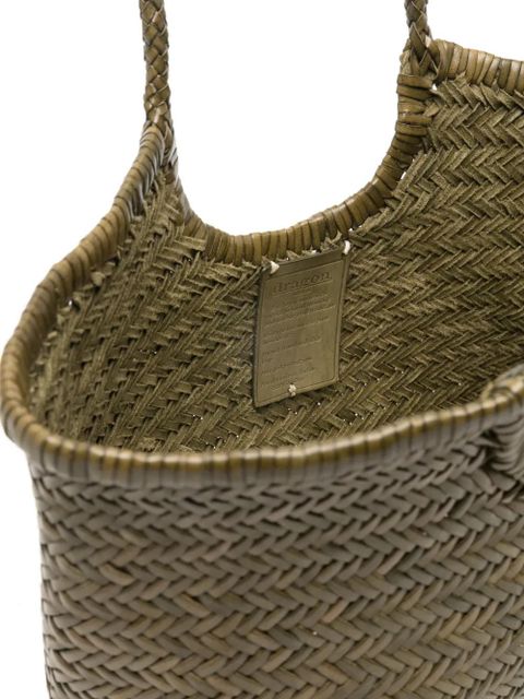 DRAGON DIFFUSION Big Nantucket Basket woven handle shoulder bag - Green