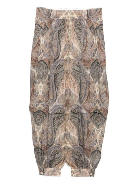 ZIMMERMANN paisley-print pleated trousers - Neutrals
