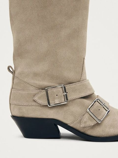 Alohas kozaki zamszowe Ryder damskie kolor beżowy na słupku S100851.01