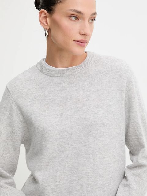 Answear.LAB sweter z wełny merino damski kolor szary lekki