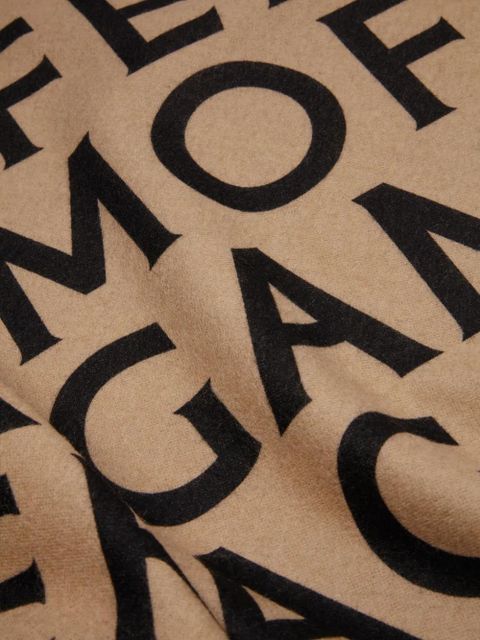 Ferragamo logo intarsia-knit fringed scarf - Neutrals - zdjęcie produktu nr 2