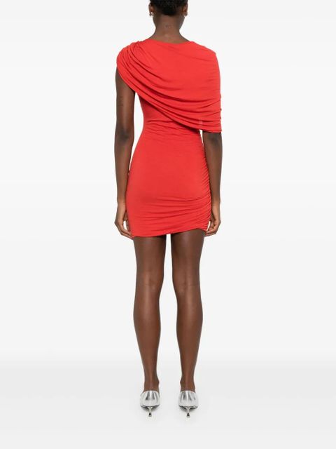 MANURÍ draped one-shoulder dress - Red