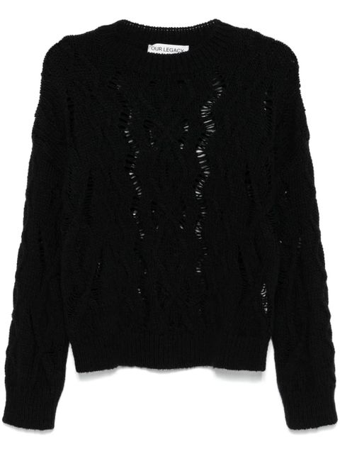 OUR LEGACY cable-knit sweater - Black - zdjęcie produktu nr 1