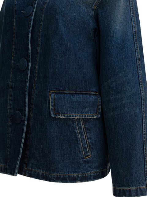 Prada Peter Pan-collar denim jacket - Blue