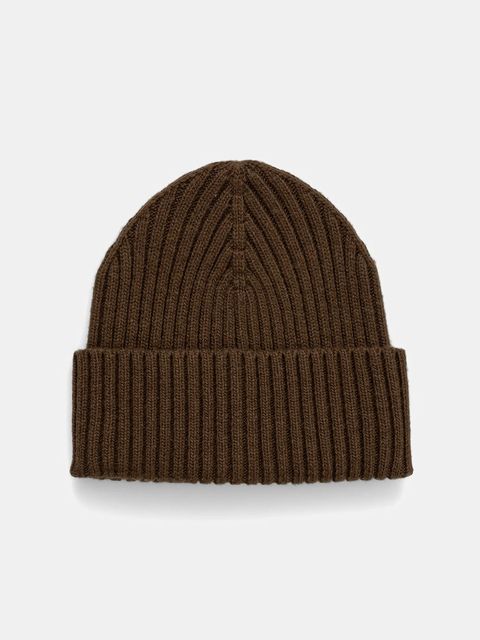 Sisley czapka z domieszką wełny kolor zielony z cienkiej dzianiny 132HSA00B - zdjęcie produktu nr 1