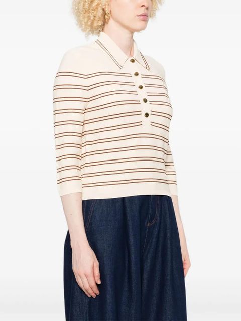 ZIMMERMANN striped polo top - Neutrals