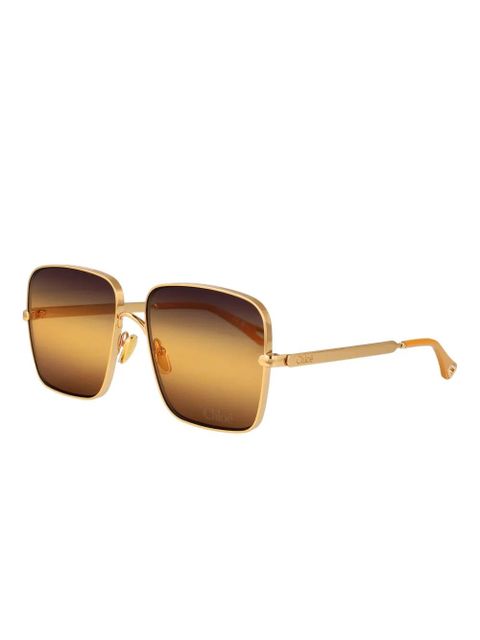 Chloé Eyewear square frame sunglasses - Gold - zdjęcie produktu nr 2