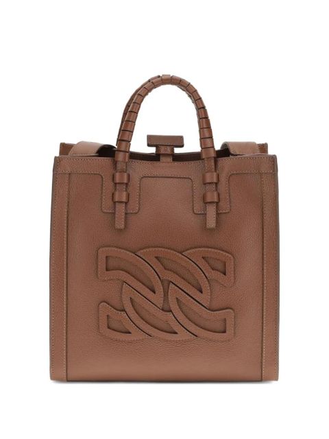 Casadei braided-handle cut-out tote bag - Brown - zdjęcie produktu nr 1