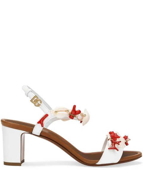 Dolce & Gabbana Keira 60mm shell-appliqué sandals - White - zdjęcie produktu nr 1