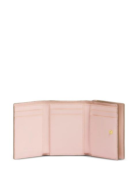 Marni embroidered trifold leather wallet - Neutrals