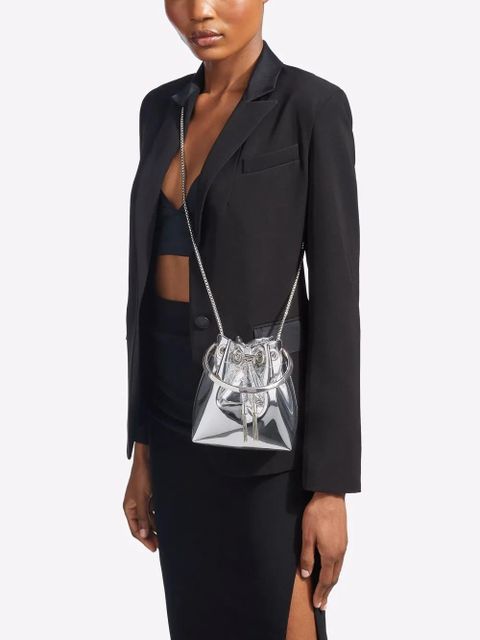 Jimmy Choo Bon Bon metallic-effect bucket bag - Silver