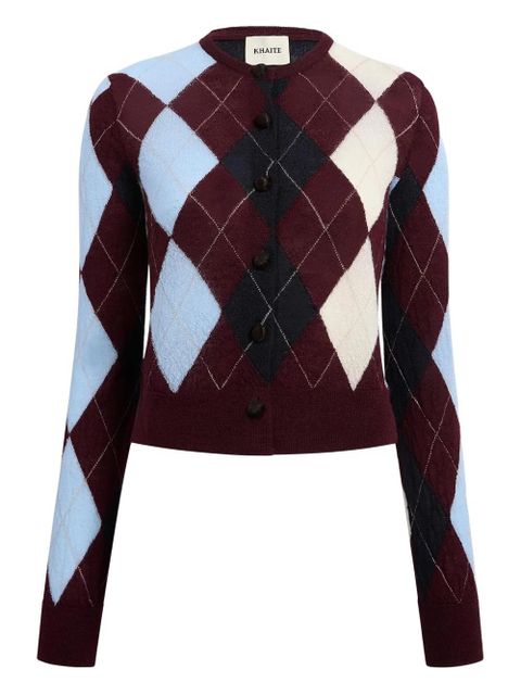 KHAITE Charli argyle-button cardigan - Red - zdjęcie produktu nr 1