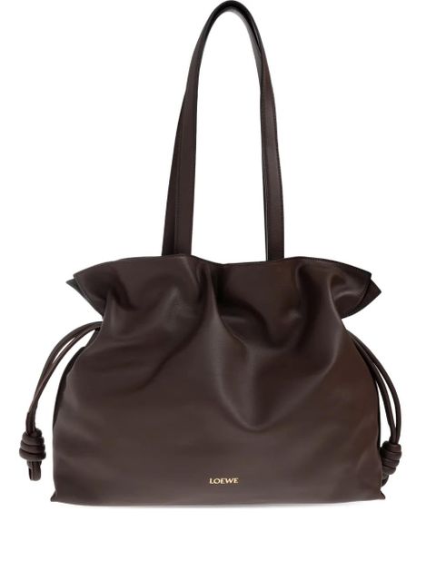 LOEWE large Flamenco knot-detail leather tote bag - Brown - zdjęcie produktu nr 1