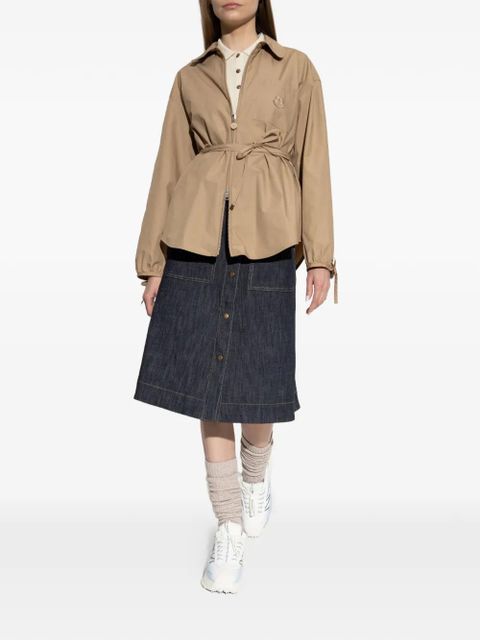 Moncler tie waist logo jacket - Neutrals - zdjęcie produktu nr 2