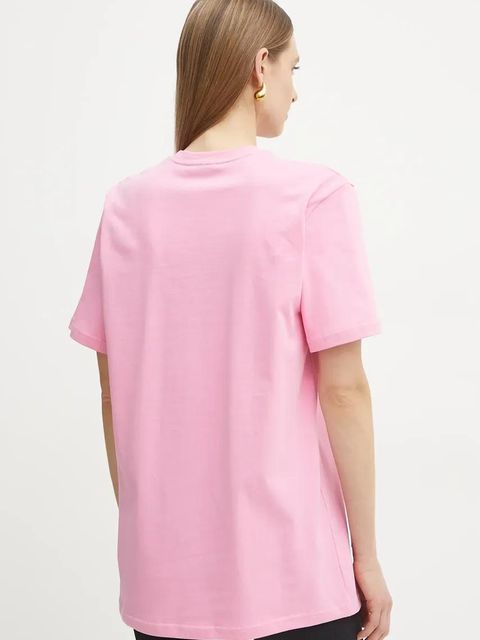 La Mania t-shirt bawełniany damski kolor różowy BONI.3