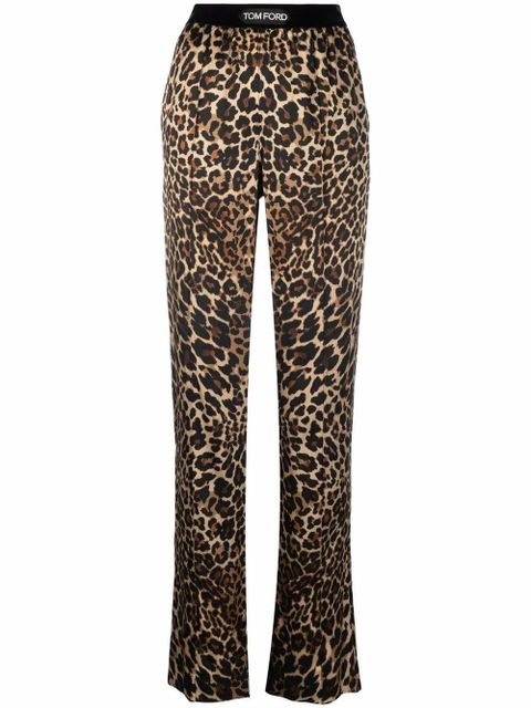 TOM FORD leopard-print straight-leg trousers - Neutrals - zdjęcie produktu nr 1