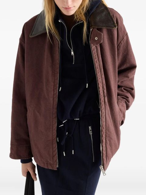 Prada triangle-logo jacket - Brown