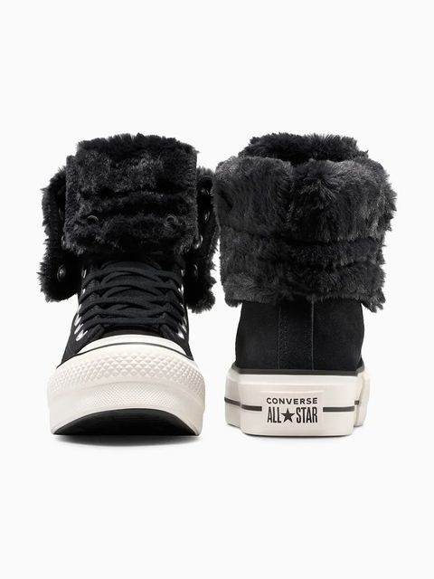 Converse trampki Chuck Taylor All Star Star Fold Over Lift kolor czarny A15229C