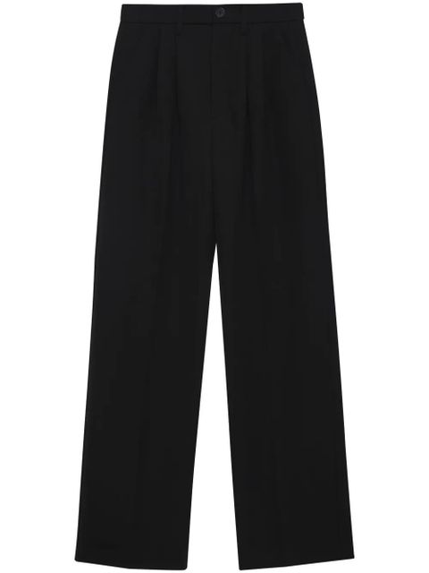ANINE BING Carrie wide-leg wool trousers - Black - zdjęcie produktu nr 1