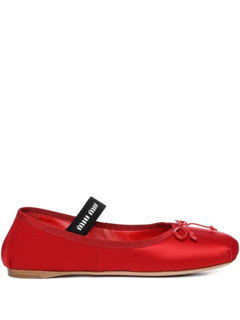 Miu Miu satin ballet flats - Red - zdjęcie produktu nr 1