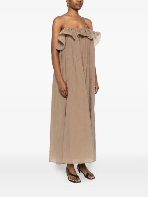 Eleh ruffled strap maxi dress - Neutrals