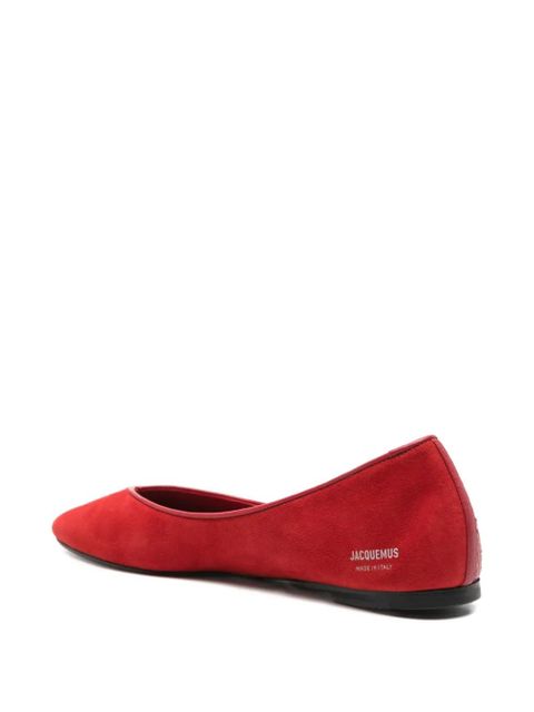 Jacquemus leather snakeskin ballet flats - Red
