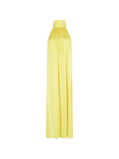 SOLOTRE halter-neck gathered maxi dress - Yellow - zdjęcie produktu nr 1