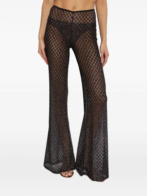 Missoni metallic-effect open-knit trousers - Black