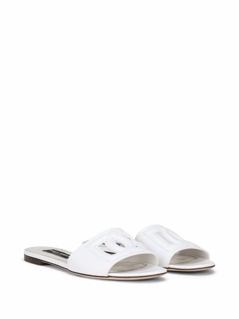 Dolce & Gabbana DG Logo leather sandals - White