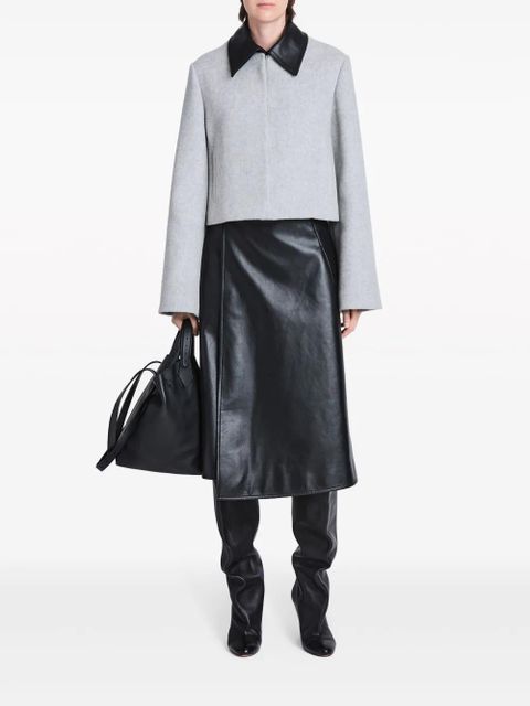 Proenza Schouler Bridget leather-collar cropped jacket - Grey - zdjęcie produktu nr 2