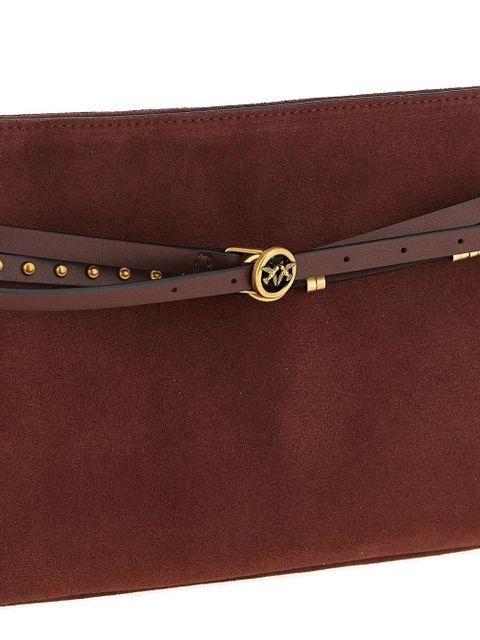 PINKO medium Belt suede shoulder bag - Red