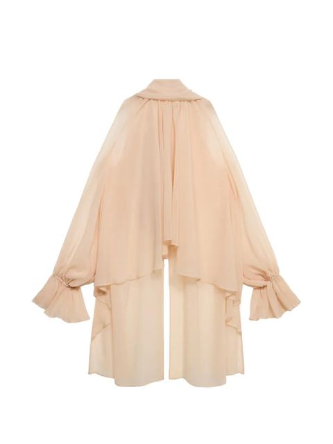 Blumarine asymmetric chiffon blouse - Neutrals
