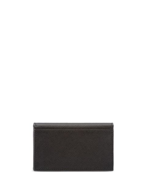 Prada triangle-logo leather cardholder - Black - zdjęcie produktu nr 2