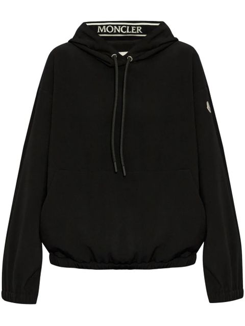 Moncler logo-appliqué drawstring hoodie - Black - zdjęcie produktu nr 1
