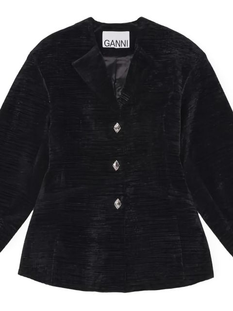 GANNI textured button-fastening jacket - Black - zdjęcie produktu nr 2