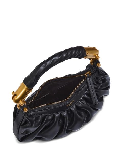 Balmain mini Ebene leather tote bag - Black