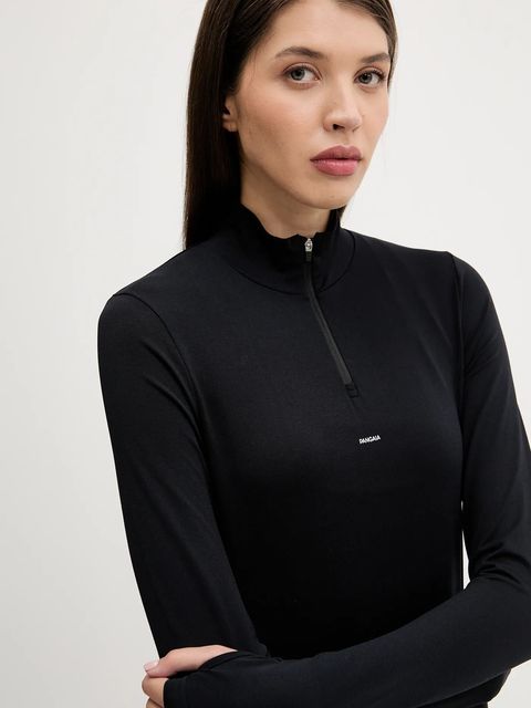 Pangaia longsleeve Plant-Stretch Zipped Long Sleeve Top damski kolor czarny 10002426