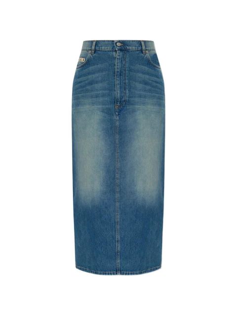 Moschino logo-label midi skirt - Blue - zdjęcie produktu nr 1