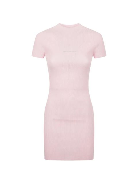 Alexander Wang ribbed-knit logo-detail mini dress - Pink - zdjęcie produktu nr 1