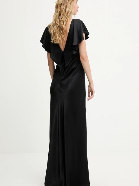 Answear.LAB sukienka kolor czarny maxi rozkloszowana