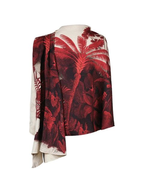 Johanna Ortiz Ocean Of Secrets floral-pattern cape - Red - zdjęcie produktu nr 1