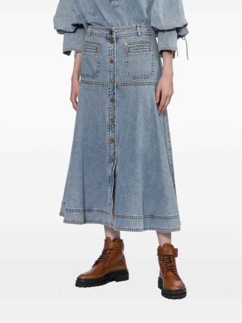 ZIMMERMANN buttoned skirt - Blue