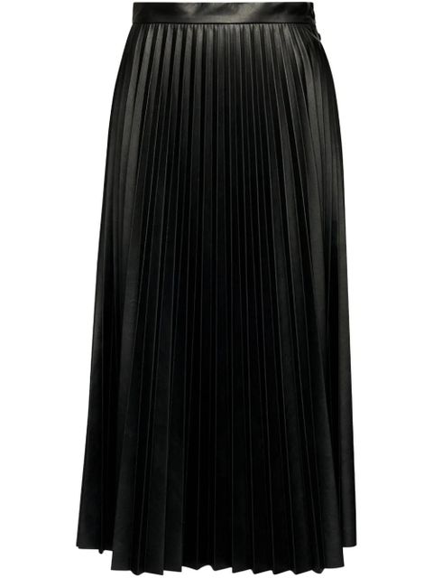 MM6 Maison Margiela pleated faux-leather midi skirt - Black - zdjęcie produktu nr 1