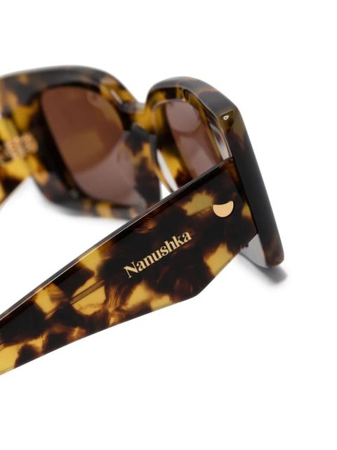 Nanushka Carmel rectangle-frame sunglasses - Brown